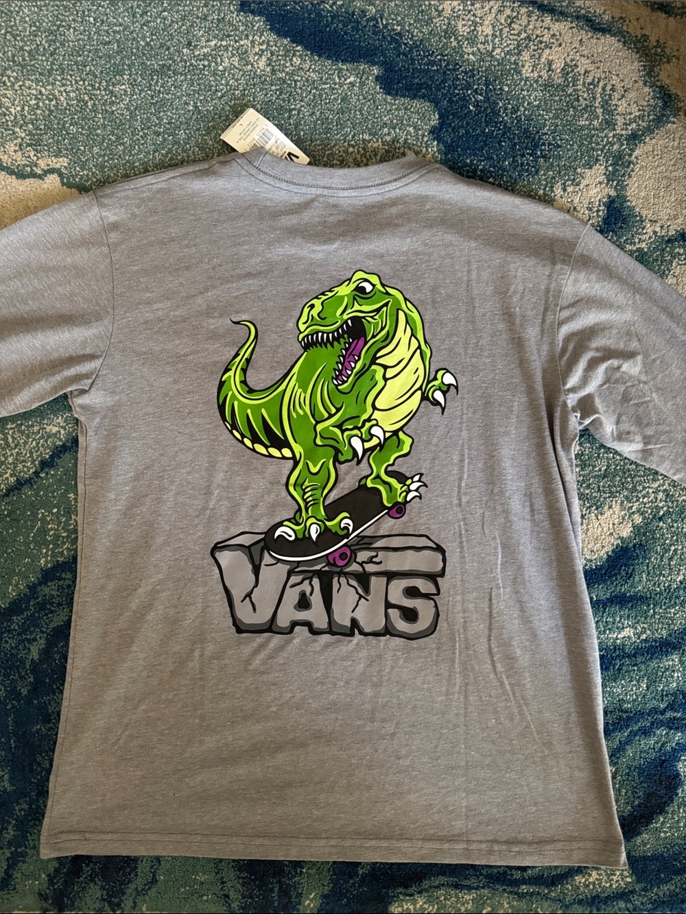 Vans Heather Gray Long Sleeve Tee with Chest Logo